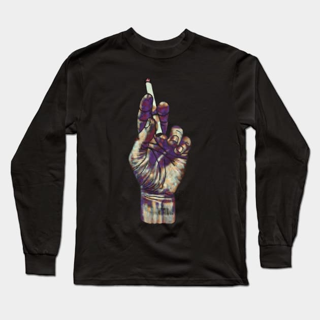 Cigarette Hand Long Sleeve T-Shirt by Joodls